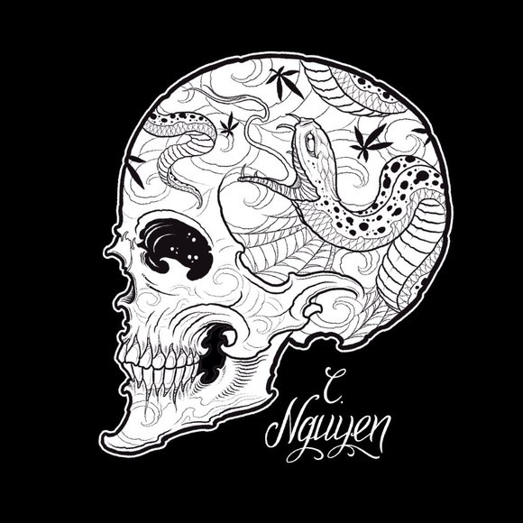 Sacred Skull Men's Custom Tattoo Art Black Tee S-M-L-XL-2XL NWT - Picture 3 of 7